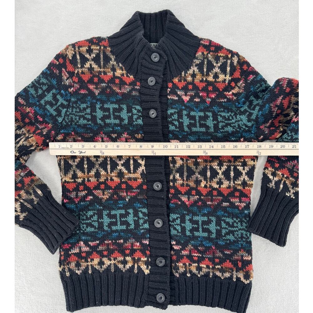 Peruvian Connection 100% Wool Black Multi Sweater… - image 7